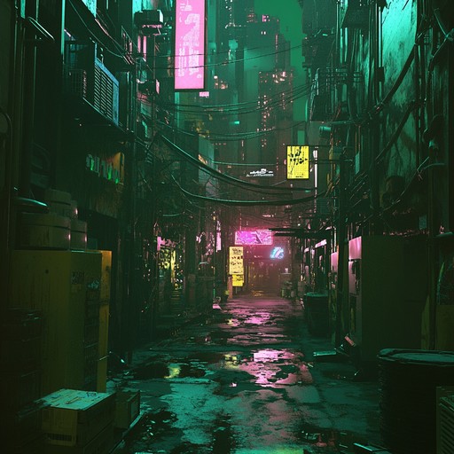 Dive into a pulsating soundscape of shadowy synths, distorted basslines, and relentless drum patterns. This track immerses listeners in a futuristic dystopia, where neon lights flicker, and the air is thick with tension and grit. The menacing ambiance builds an intense atmosphere, perfectly embodying the essence of a dark cyberpunk universe.