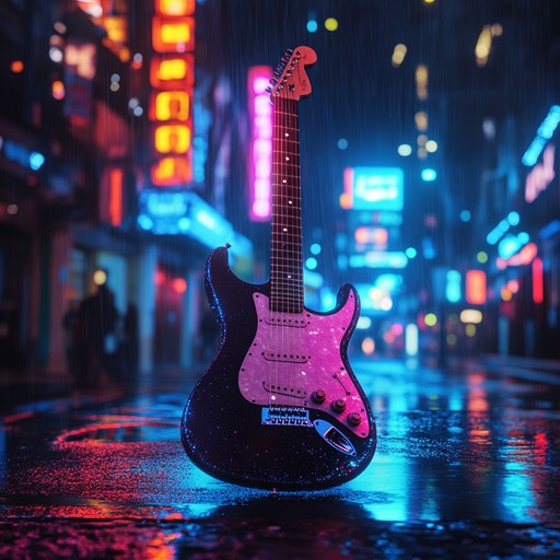 A vibrant dance rock instrumental featuring pulsating rhythms and shimmering synths, capturing the essence of nostalgic nights under neon lights.