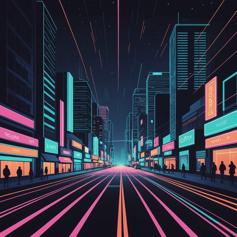 This track combines the vibrant energy of city life with the vintage allure of glam rock, featuring a stylish blend of punchy rhythms and melodic overtones to capture the essence of a bustling, neon lit metropolis at night.