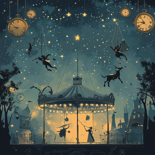 This instrumental piece combines playful mechanical sounds with whimsical carnival melodies, taking the listener on an eccentric journey through a steampunk inspired circus filled with quirky automatons and surreal attractions.