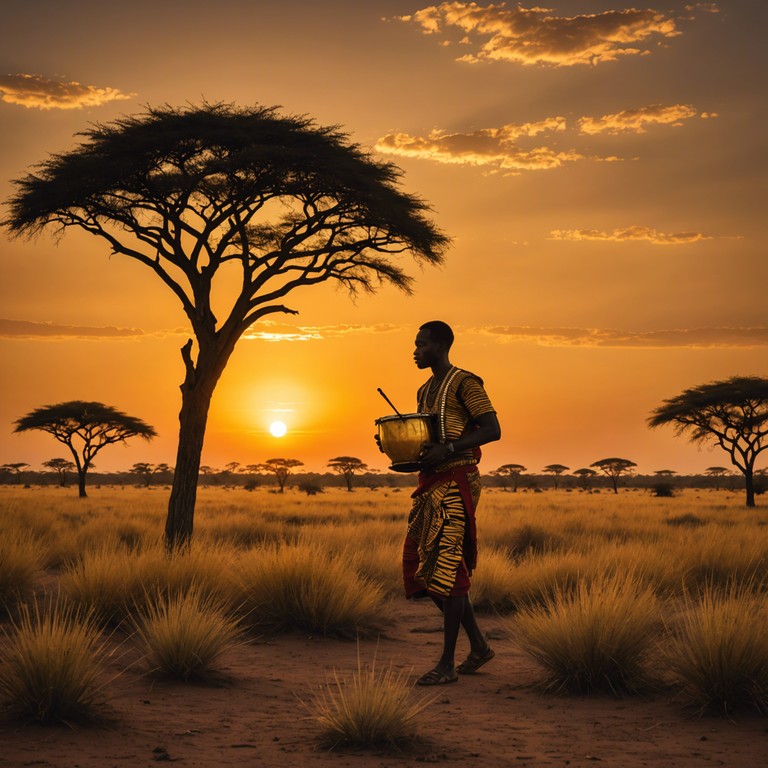 This track blends the deep, rhythmic patterns of traditional african drums with the contemporary energy of modern afrobeat, creating a powerful symphony that is both impactful and emotionally moving. The use of a prominent djembe drives the composition forward, weaving through layers of electronic beats and ambient synths to produce a soundtrack that feels both ancient and futuristic.