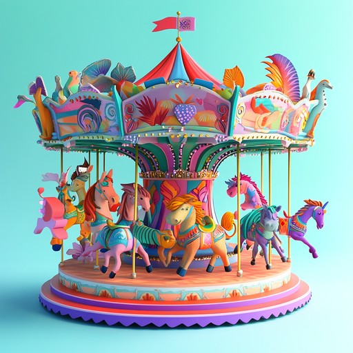 This engaging composition features a lively mix of cosmic synths, groovy rhythms, and funfair motifs, transporting listeners to an intergalactic amusement park. The music is both surprising and enjoyable, offering a unique auditory adventure.