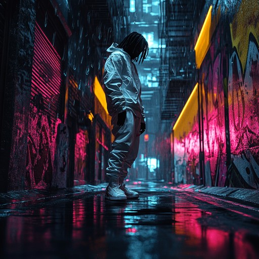 Combining the aggression of metal with the rhythmic flow of rap, set in a futuristic urban landscape. Hypnotic beats draw listeners into a dystopian trance filled with electric energy and primal rawness