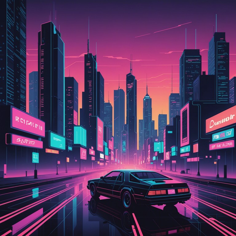 Intricately woven melodies create a soundscape that conveys a journey through a vibrant future city, characterized by high energy beats and orchestral elements that add layers of tension and drama