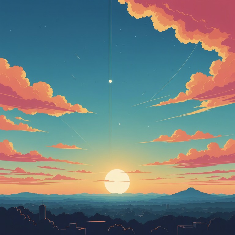 An uplifting musical experience that invites listeners to transcend their earthly concerns, featuring a soaring flute melody that rises above a subtle, minimalist backdrop, empowering and energizing the soul toward feelings of serene escapism.