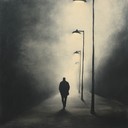 an instrumental portraying solitude with somber melodies and echoing tones.