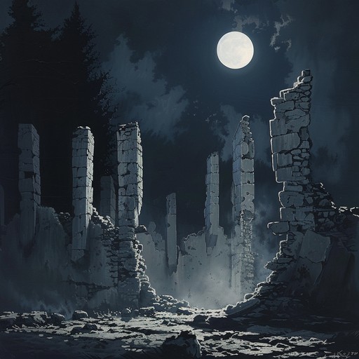 Immerse yourself in the chilling ambiance of ancient forgotten ruins where shadows dance with eerie whispers. This track combines dark ritualistic soundscapes with unsettling atmospheric textures, creating a mysterious and haunting sonic landscape.