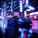 instrumental synthwave track capturing an electrifying night drive.