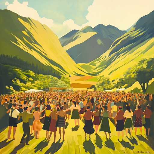 Dive into an energetic folk rock piece that mirrors the joy and community spirit of a highland festival. With lively acoustic guitar strums and an ensemble of traditional folk instruments, this track brings an infectious energy and uplifting melodies for a cheerful listening experience.