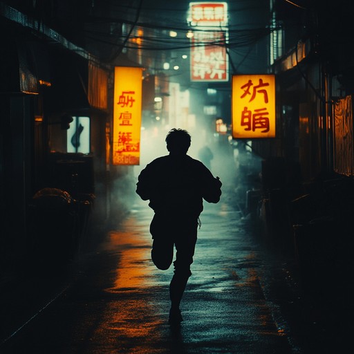 An energetic synth driven track that builds tension with pulsating rhythms and haunting melodies, perfect for a suspenseful atmosphere.