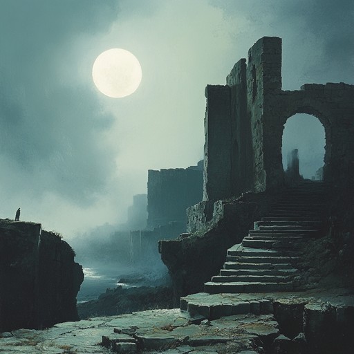 A mystical sitar led instrumental evoking the eerie beauty of forgotten temples under the night sky