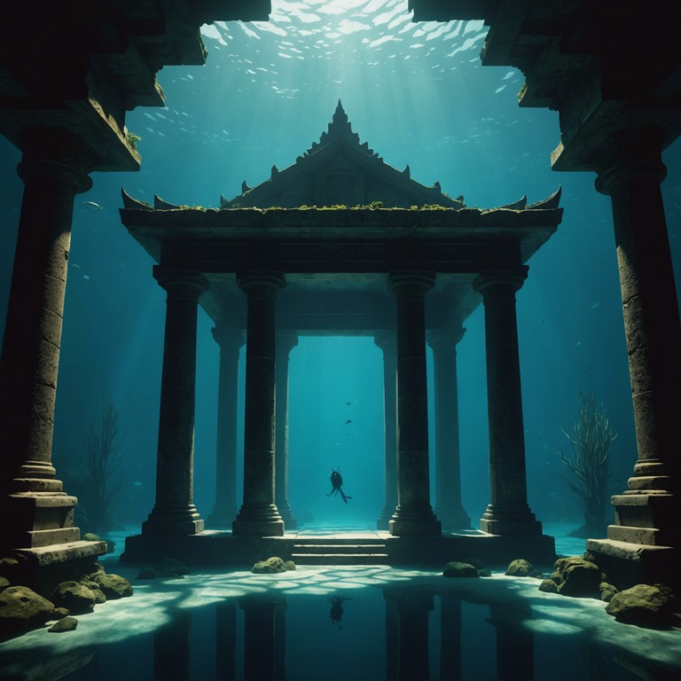 Designed to evoke unsettling feelings through ominous vocals and ambient, creeping soundscapes, this instrumental captures the essence of an unseen horror lurking in the deep, resonant chambers of a forgotten underwater temple. The piece subtly blends eerie choir sounds with organic resonances, slowly building a compelling sense of dread and awe, fully embodying the abyss's unknowable depths.
