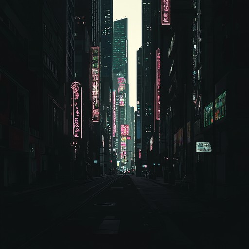 The composition showcases heavy kick drums, eerie melodies, and haunting basslines. It builds tension through stark contrasts and dynamic shifts, evoking a nocturnal urban scene filled with mystery and intensity.