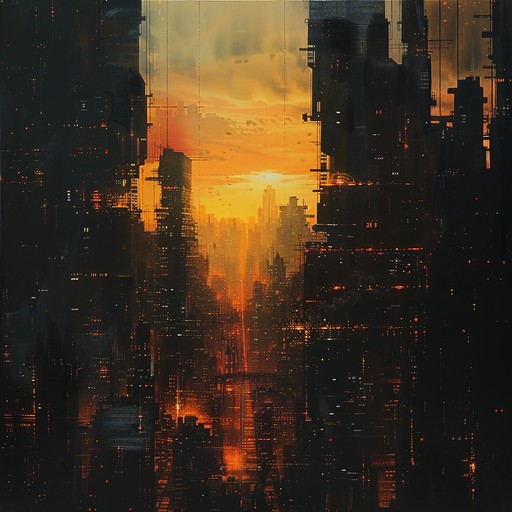 A deep dive into the gritty underbelly of a futuristic urban environment. Synthesizers lay down mechanical, distorted beats that drive an intense, edgy atmosphere, reflecting the harsh reality of the cityscape.