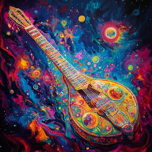 An enchanting blend of indian raga and psychedelic rock that immerses listeners in a mystical soundscape. Electric guitar riffs intertwine with sitar, creating a transcendent spiritual atmosphere perfect for inner exploration. This dynamic fusion amplifies cosmic awareness, offering an otherworldly, meditative experience.