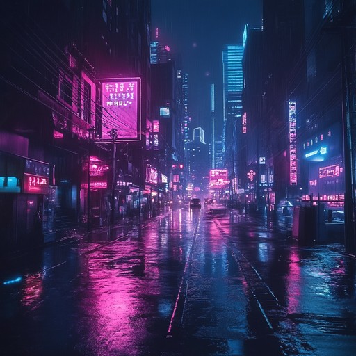 Experience the pulse of the night with gritty synthesizers and dark energy, perfect for a neon lit cityscape.