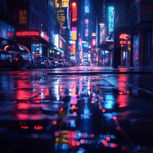 A contemplative dance pop track featuring shimmering synths and a driving beat. The melodies evoke a reflective mood, perfect for late night walks under city lights. The bright synths and rhythmic bassline create a contrasting interplay between introspection and energy, painting a vivid soundscape.