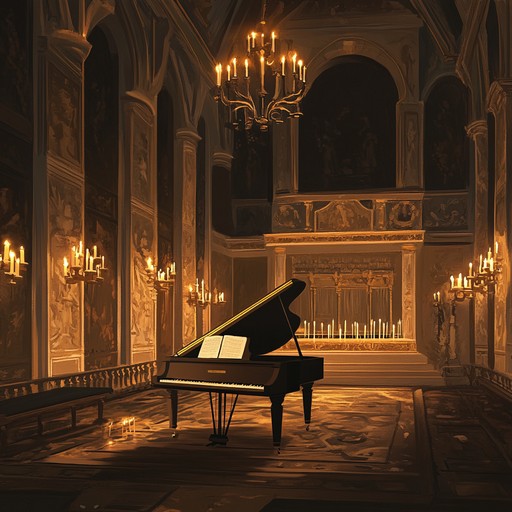 In a dimly lit renaissance chamber, a solitary harpsichord player conjures the spirit of a bygone era through melancholic melodies that echo the complexities of courtly life. Each note a whisper of ancient secrets and regal elegance, woven into a tapestry of sound that transports listeners back to a time of artful sophistication and romantic intrigue.