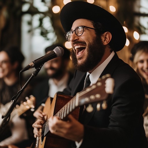 A vibrant instrumental piece capturing the joy and energy of a traditional jewish celebration, filled with lively klezmer melodies and infectious rhythms, invoking a sense of festivity and cultural heritage