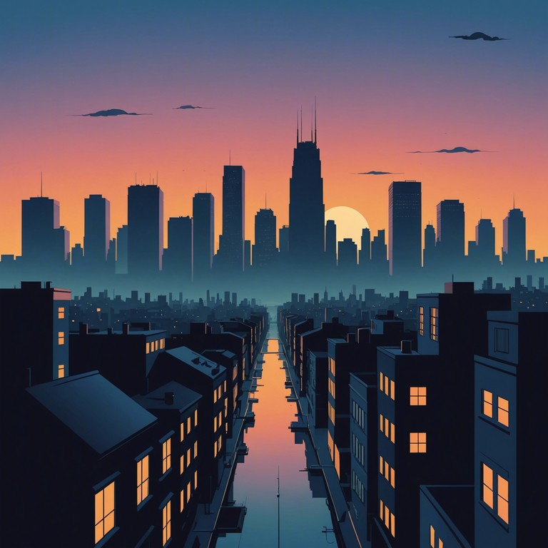 City twilight whispers explores the contrast between the rough textures of urban life and the tranquil moments found within, expressed through the delicate play of an electric piano.