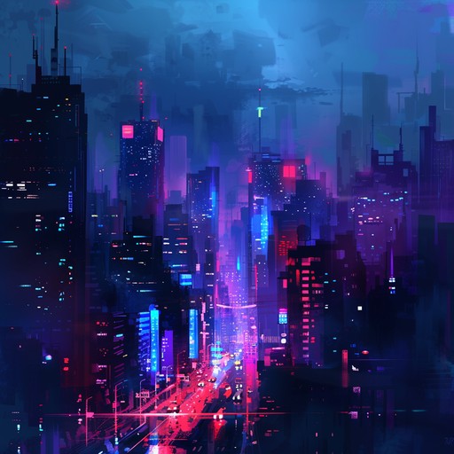 Immerse yourself in a cyberpunk world with this dramatic techno track. Powerful synthesizers and pulsating beats create a haunting atmosphere perfect for exploring the depths of a futuristic cityscape. The composition builds intensity, leading to a climactic finish that leaves listeners breathless.