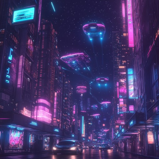 Experience a high energy instrumental that fuses intense synth rhythms with atmospheric sounds, portraying a world where technology reigns supreme and neon lights pierce through the darkness of a sprawling metropolis.