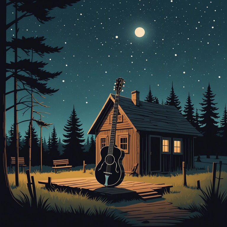 In this deeply moving piece, the subtle strums of a banjo capture the essence of appalachian solitude, weaving a tale of longing and forgotten stories under the vast, starry night sky. Delicate plucks echo the whispers of the cool, forest breeze and the silent, enduring mountains, transporting the listener to a serene, yet somber, nighttime escapado in the heart of bluegrass country.