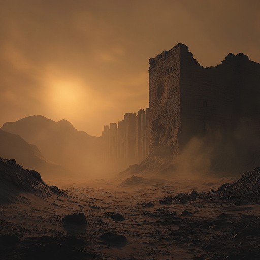 Imagine exploring ancient, deserted ruins at twilight, with haunting chords and eerie whispers echoing through the desolate landscape. The piece blends traditional middle eastern melodies with atmospheric ambient textures, creating an enigmatic and immersive auditory experience.