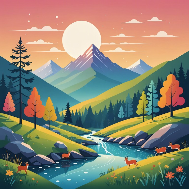 A delicate instrumental piece optimally crafted for children, unfolding a wondrous journey akin to a morning traverse across mystical mountains. Featuring light, playful melodies that dance like the sunrise over peaks, it encourages imagination and a sense of adventure.