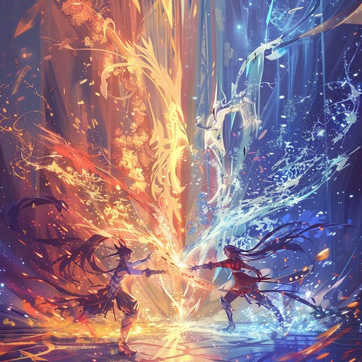 A grand and powerful orchestral composition designed for dramatic anime confrontations, featuring layered strings, dynamic percussion, and soaring brass. This piece seamlessly transitions from tension filled buildup to explosive climaxes, capturing the essence of an epic showdown. Ideal for animating high stakes battles, it merges traditional orchestral elements with modern scoring techniques to create an immersive experience.