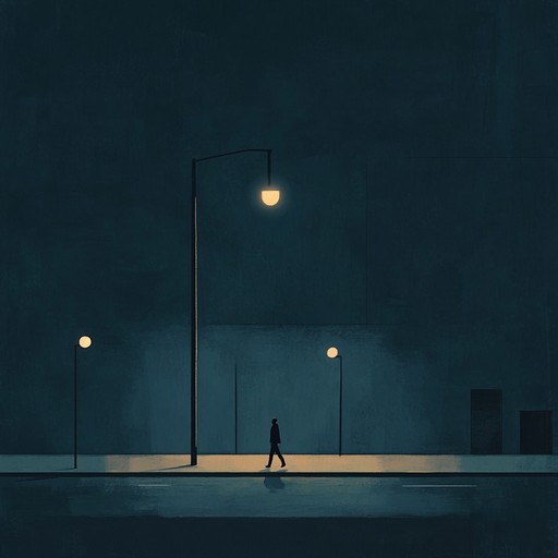 A shadowy bossa nova tune set in an urban landscape, blending smooth rhythms with unnerving chord progressions and dark melodies. The piece evokes a feeling of walking alone through dimly lit streets, creating an emotional tension. Acoustic guitar punctuates the track, giving it a blend of traditional and modern edge. Perfect for late night reflective moments or mysterious scenes.