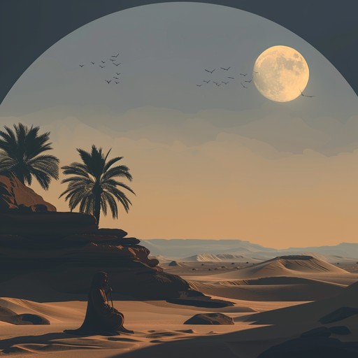 Dive into the enchanting soundscape of a serene middle eastern desert night, with haunting oud melodies echoing under the moonlight. The composition paints a vivid picture of ancient tales and spiritual journeys through timeless sands, leaving an indelible mark of mysticism and allure.