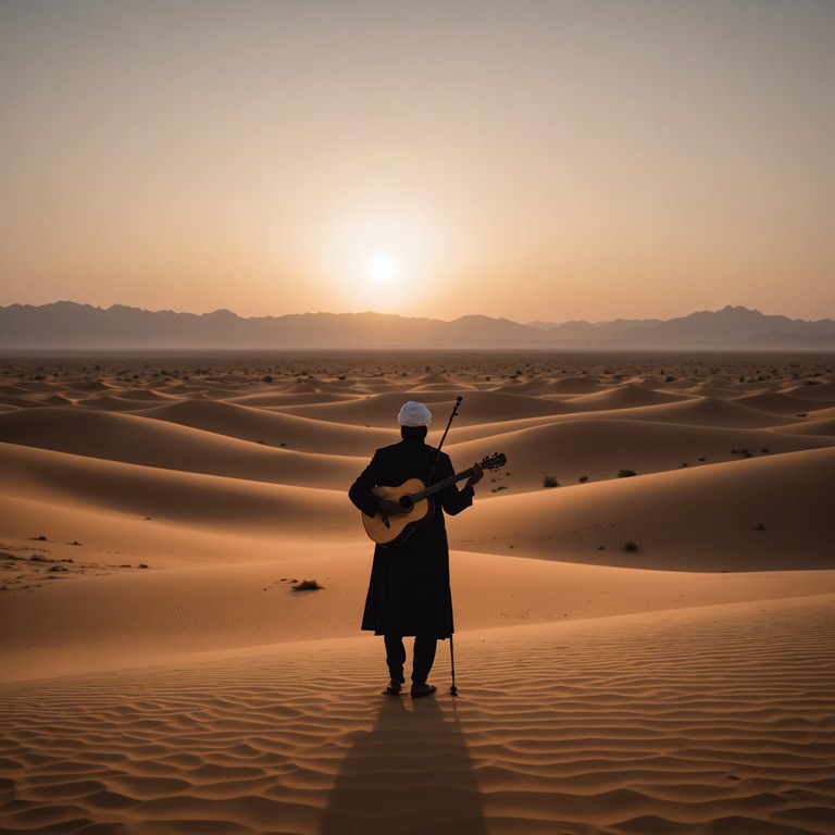 This track captures the haunting serenity of a vast desert at twilight, blending long, sorrowful oud melodies with the gentle rustle of sand stirred by the breeze. The music speaks of solitude and the ancient mysteries buried beneath the sands, evoking stories long forgotten by time.