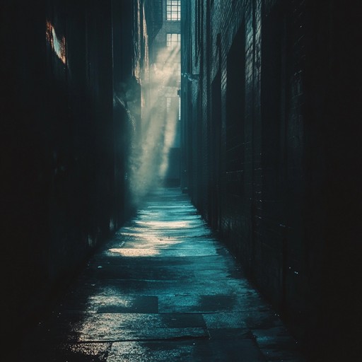 Suspenseful beats overlaid with haunting synths and subtle scratches. Darkness and mystery of nighttime urban landscapes. Intrigues and unseen narratives. Low basslines reinforce the shadowy vibe.