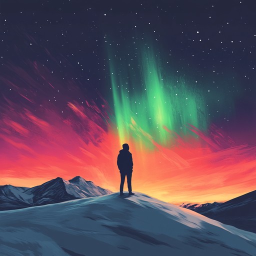 An instrumental suomipop track that immerses listeners in the emotional and mystical experience of witnessing the auroras in the finnish night sky. The piece combines atmospheric synthesizer melodies with dramatic undertones, reflecting the serenity and profound beauty of the natural phenomenon. It takes the listener on a reflective journey, capturing the essence of the northern wilderness under the dancing lights.