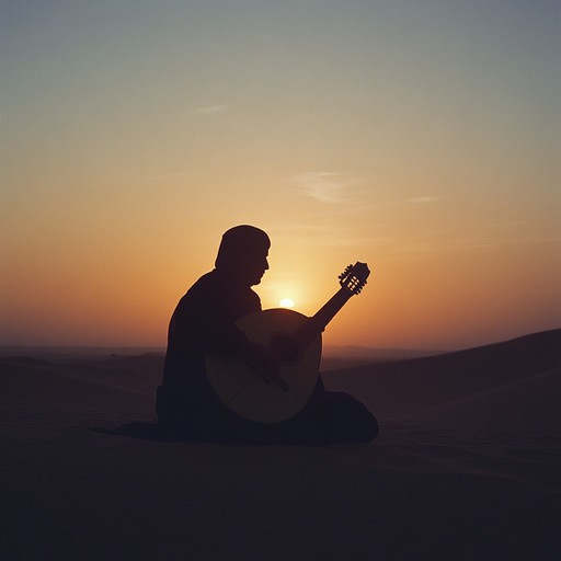 Evoking nostalgic feelings of ancient desert tales through rich middle eastern melodies and traditional instruments like the oud; a heartwarming and reflective musical journey