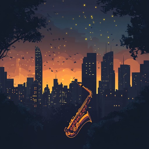 An instrumental journey combining mellow, romantic melodies with the rhythmic grooves of jack swing. Soft saxophone lines and gentle beats create a chill atmosphere, capturing the feeling of love blossoming in the city at night.