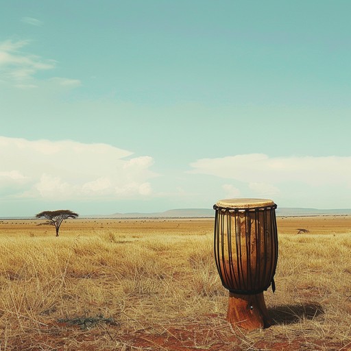 Picture the sprawling landscapes of the serengeti as the rhythmic drums fill the air, capturing the essence of an african sunset and the spirit of the wilderness. This track features powerful traditional drumming patterns that evoke a sense of ancient traditions and communal celebrations.