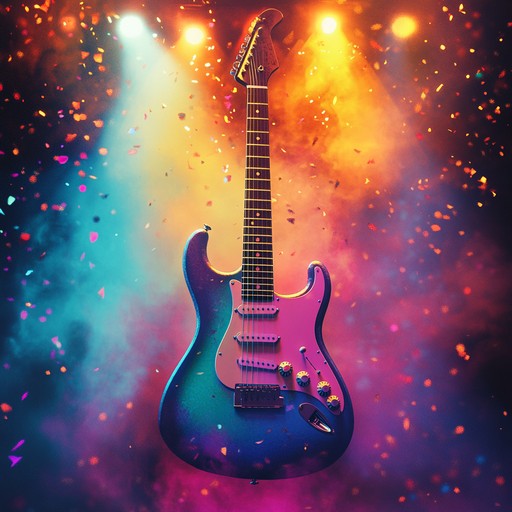 A radiant instrumental piece that intertwines dazzling guitar solos and glistening synths, crafting an atmosphere of sheer excitement and positive energy. The track echoes the glam rock era's grandeur while adding a modern touch, making it perfect for uplifting scenes and lively celebrations.