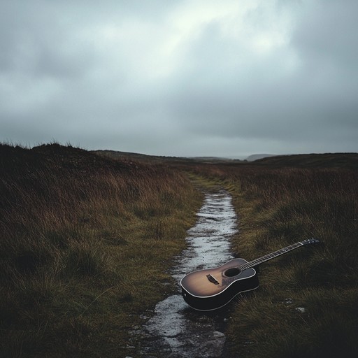 A somber instrumental folk piece evoking the feeling of a solitary wanderer through empty, timeless landscapes, filled with wistful melodies and introspective nuances, capturing the essence of loneliness and reflection