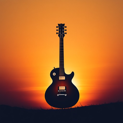 An inspiring instrumental blues rock piece featuring gritty guitar solos, capturing the energy of a revolution at sunset, rising from the blues to a triumphant crescendo.