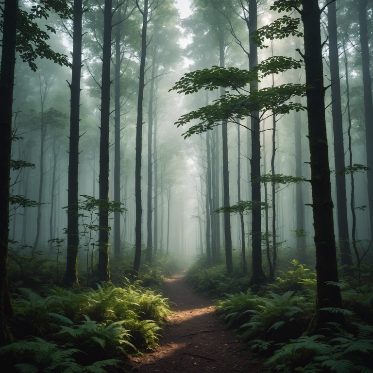 In a shadow draped woodland, where the light rarely penetrates, centuries old trees whisper secrets of the past. This track channels the tales of forgotten lore, merging somber melodies with subtle touches of whimsy, evoking a world both eerie and enchanting.