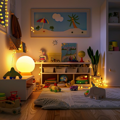 A melodic journey through playful sounds, this track features the tinkling of toy instruments such as music boxes and toy pianos. With gentle rhythms and soft timbres, it creates an intimate atmosphere reminiscent of a child's playroom. The novelty aspect brings a quirky, charming character, perfect for evoking fond memories and heartfelt smiles.