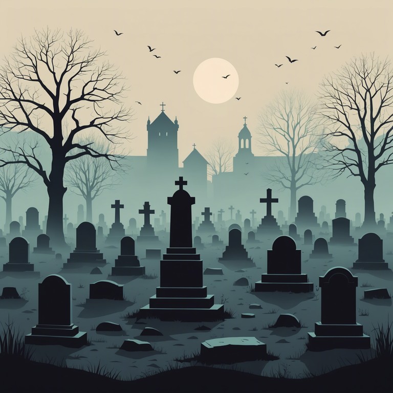 A haunting track that evokes the eerie tranquility of a misty cemetery at twilight. The combination of minor keys and reverb soaked melodies create an ambiance that is simultaneously chilling and calming. Designed to transport the listener to a shadowy, introspective place where the boundaries between time and eternity blur.