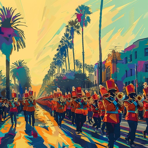 This instrumental track celebrates the indomitable spirit of a nation's journey westward, blending powerful brass fanfares with lively snare drum rolls to inspire feelings of pride and joy. Designed to evoke the spirit of national festivities, it captures the essence of pioneering adventures and collective unity.