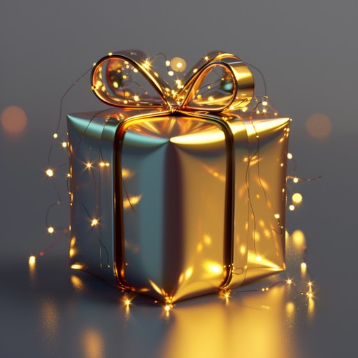 A delightful, upbeat tune that captures the excitement and anticipation of unwrapping a beautifully wrapped present, with a build-up to the joyous moment of revealing the surprise inside.