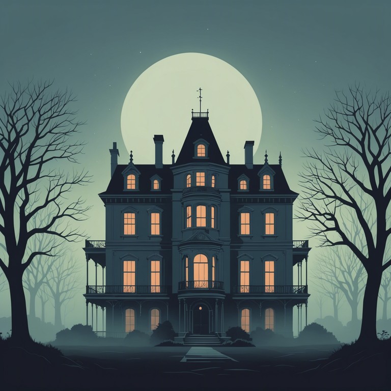 Imagine hearing the distant sound of a piano echoing through the grand halls of an old ghostly mansion, melded seamlessly with the pulsating energy of house music, giving you chills and setting a deeply unnerving mood.