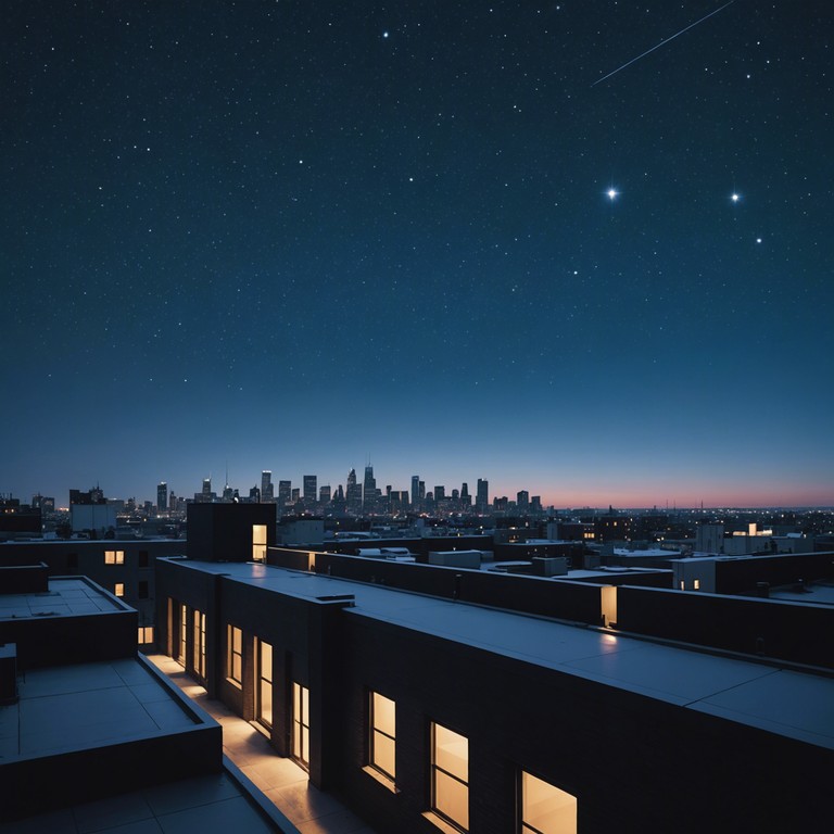 This track offers a serene soundscape filled with mellow electronic beats and the smooth tones of an electric piano, painting an auditory picture of the city at dusk, lights twinkling and the day's hustle fading into the comfort of the night.