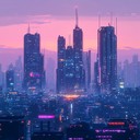 synth melodies light up futuristic urban nights sky