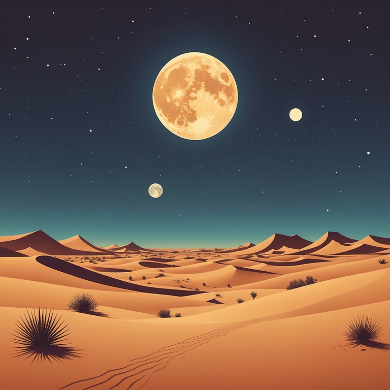 The composition features a captivating blend of traditional middle eastern instruments and modern electronic elements to create an alluring and somewhat menacing atmosphere. This piece evokes the imagery of a moonlit desert where shadows play tricks on the mind, and every sound adds to the suspense.